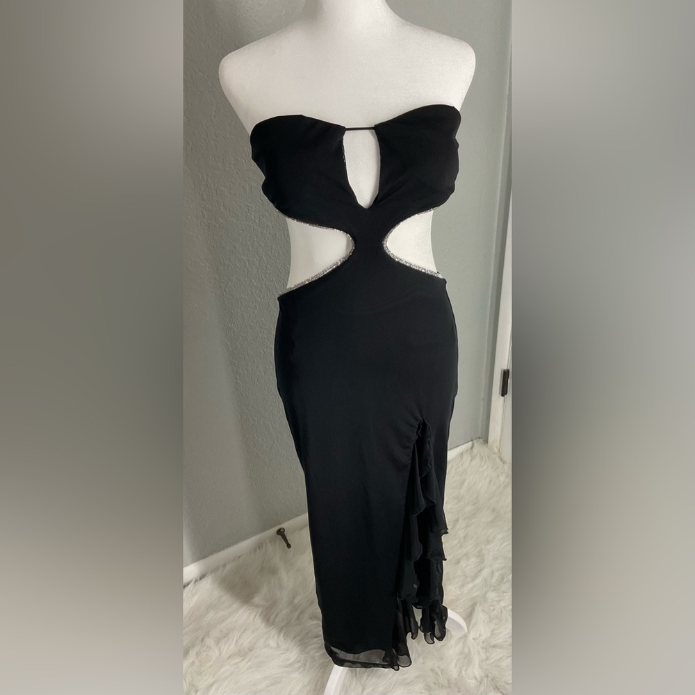 Elegant Black Cutout Dress